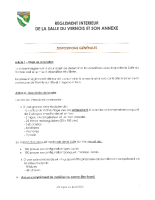 Règlement Intérieur de la Salle du Vernois et son annexe